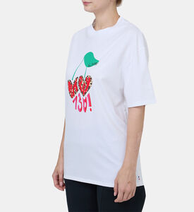 تيشيرت بياقة مستديرة بطبعة كرز