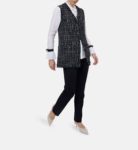 Weill Tweed Sleeveless V-neck Vest, Model View
