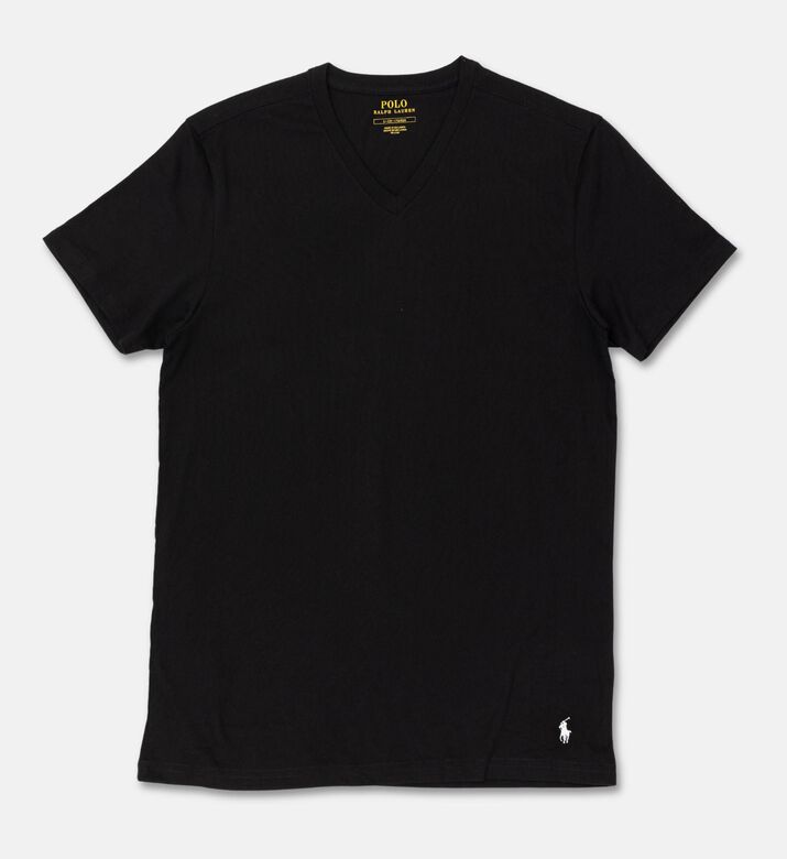 Ralph Lauren Cotton Regular-fit V-neck T-shirt, Black, S, D, Packshot View