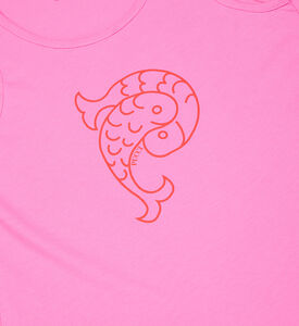 تيشيرت قطن بدون أكمام بطبعة لوغو