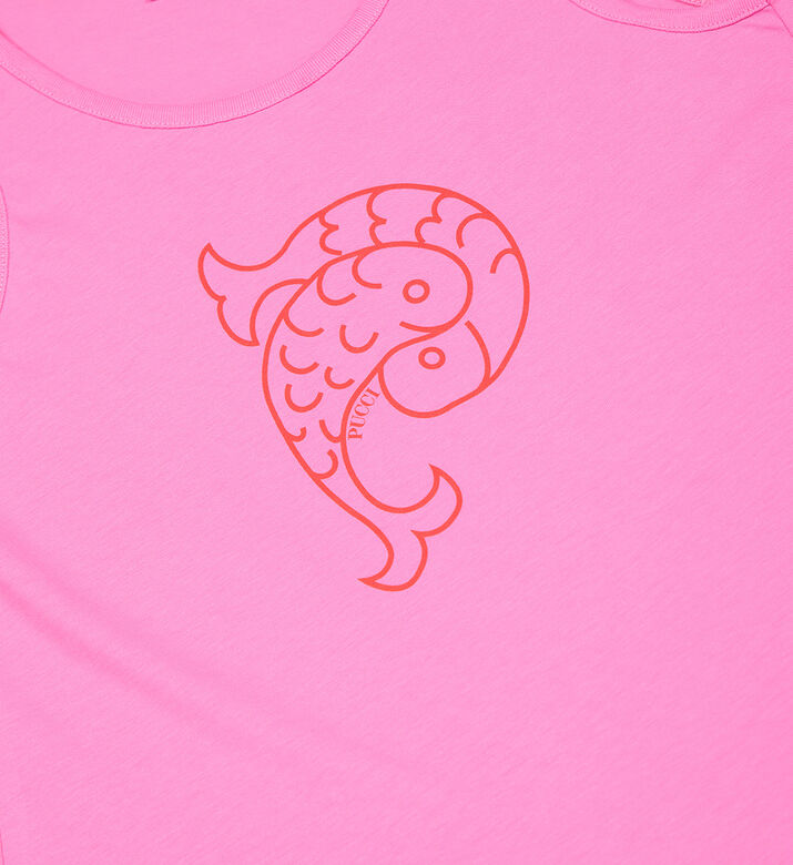 تيشيرت قطن بدون أكمام بطبعة لوغو