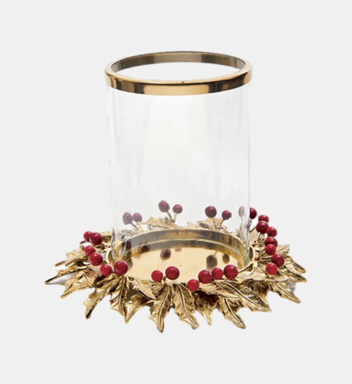 Aluminum Berries Design Candle Holder