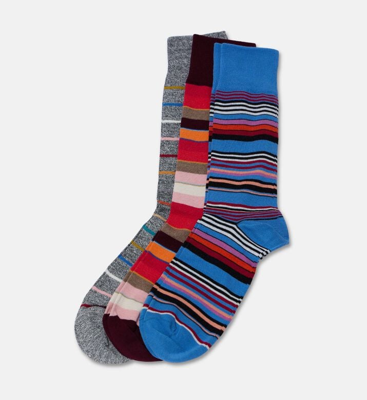 Paul Smith Multi-colored Horizontal Stripes 3-piece Socks Pack, Packshot View