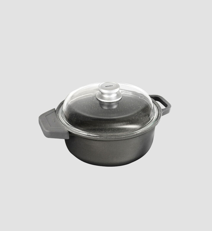 Risoli Granito Saucepot, Black, 24-cm, Packshot View