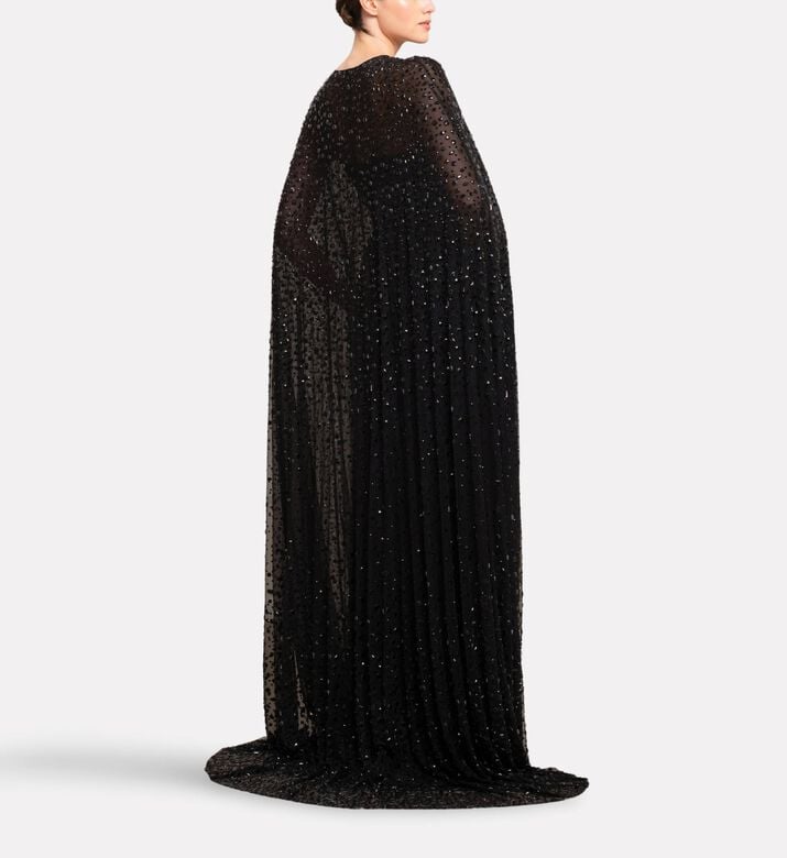 Michael Cinco Draped Cape Dress, Model View