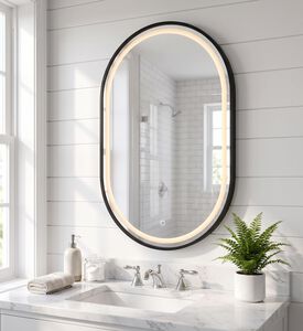 Home Deco and More Oval Lighted Bathroom Mirror, Model View