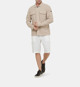 جاكيت كتان متعدد الجيوب