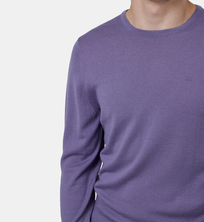 سترة بشعار مطرز من صوف الميرينو