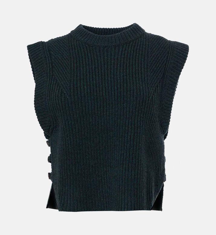 بلوزة ألكي محبوكة بلا أكمام