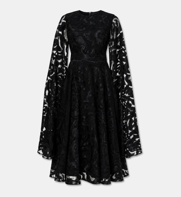 Poca and Poca Shadow Bird Cape Sleeves Dress, Packshot View