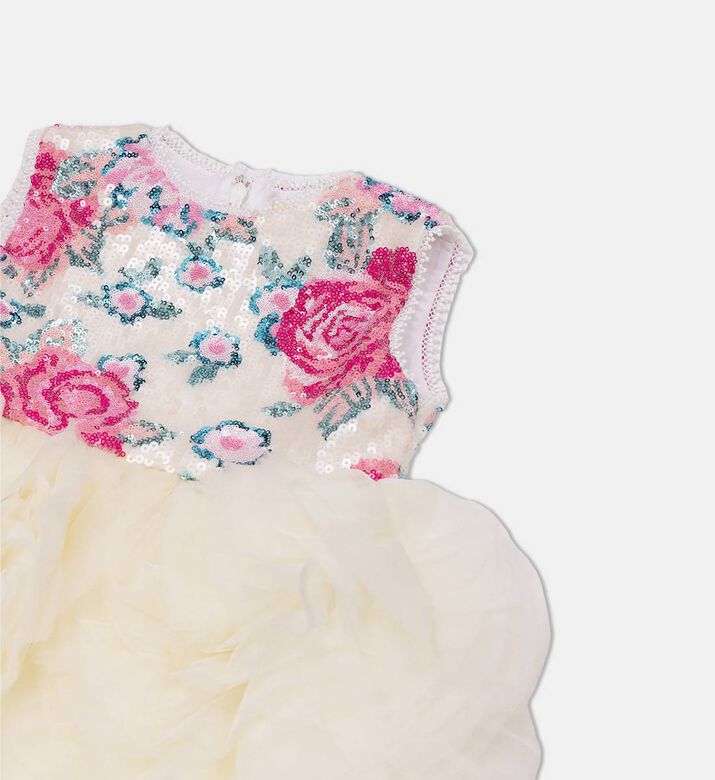 فستان واسع بتصميم مزين بترتر بشكل أزهار