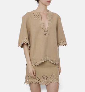 Isabel Marant Eyelet Embroidered Boxy Top, Model View