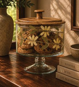 Home Deco and More Flower-print Top Lid Medium Jar, Packshot View