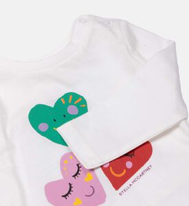 تي شيرت قطن بطبعة قلوب