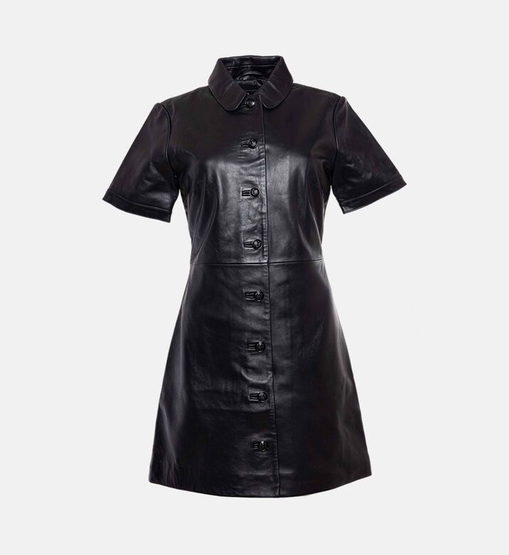 The Kooples Faux Leather A-line Mini Dress, Packshot View
