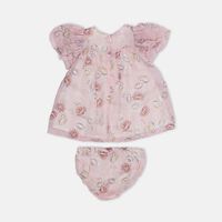 Chiffon Floral-print Dress Knickers Set