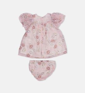 Chiffon Floral-print Dress Knickers Set