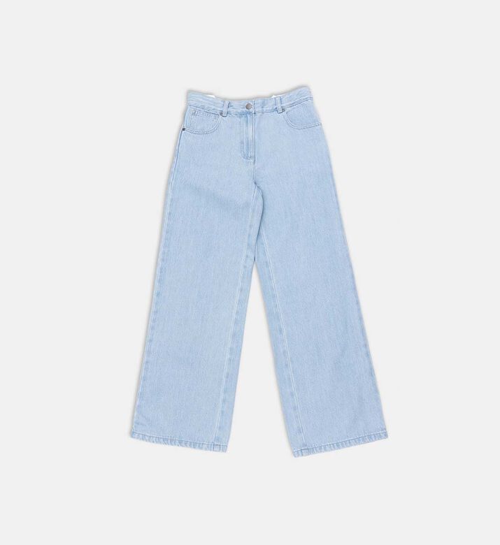 Flower-applique Cropped Jeans