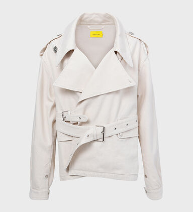 Cotton Cropped Trench Coat