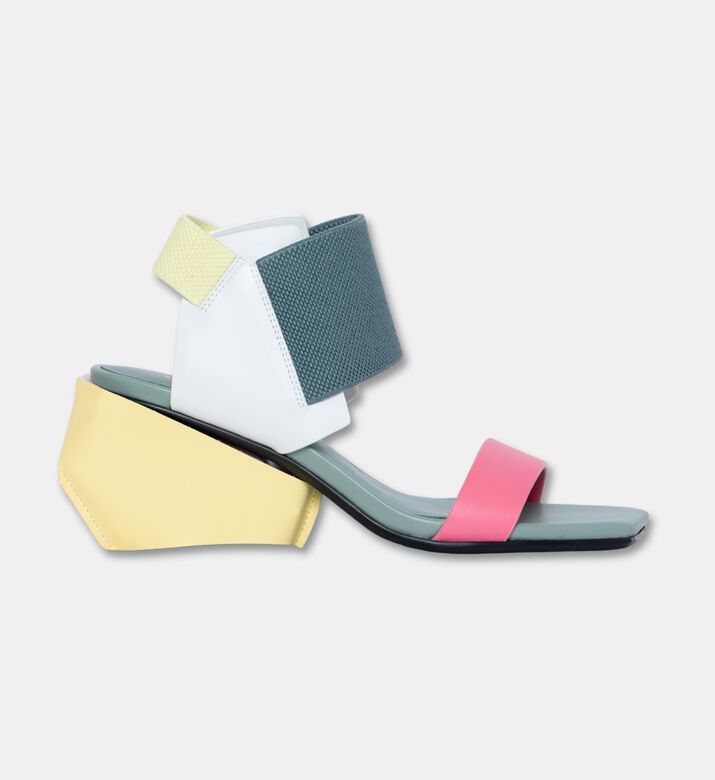 UN United Nude Cow Leather Med Heel Sandals, Green, Eu-40, Packshot View