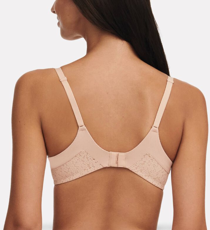 Chantelle Norah Covering T-shirt Bra, Beige, 90, G, Model View