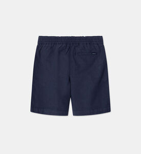 Embroidered Logo Linen-cotton Blend Shorts
