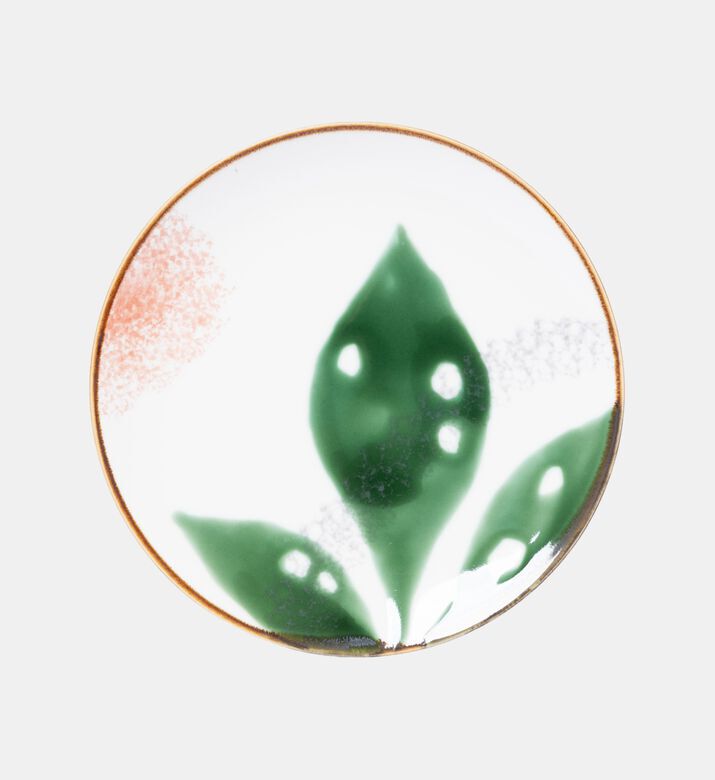 Home Deco and More Coupe Leaf Print Porcelain Plate 4-piece Set - 20.32 Cm, Packshot View