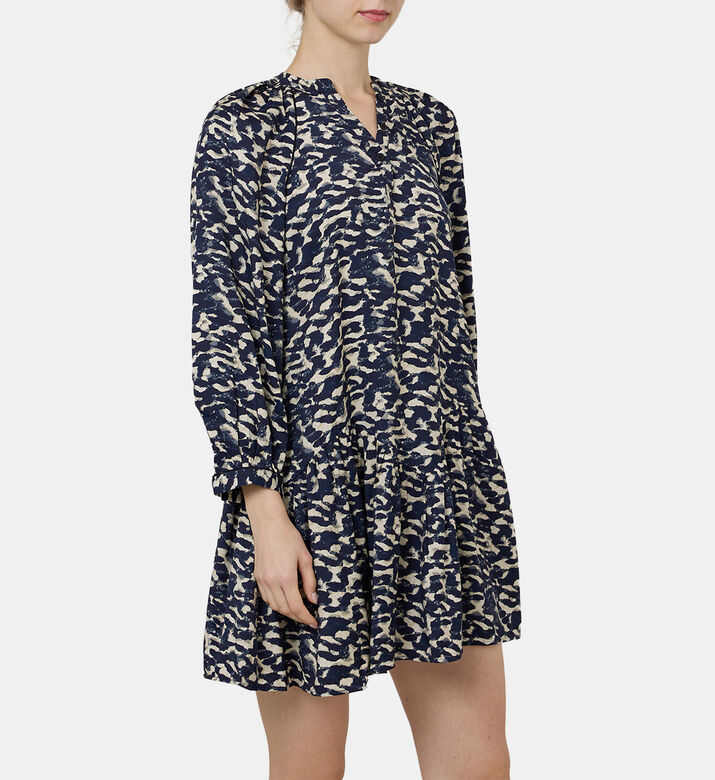 Aisha Printed V-neck Mini Dress