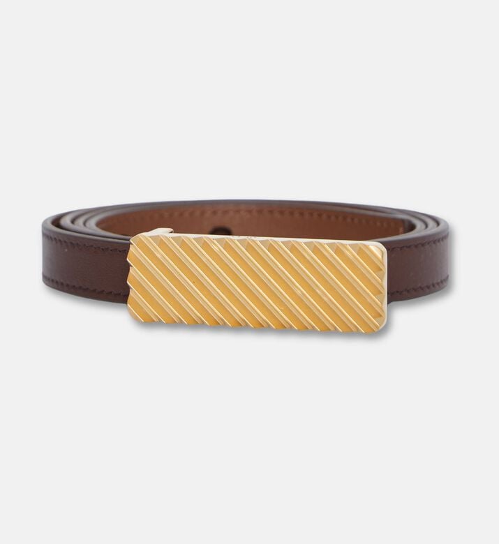 Mlouye Textured Leather Buckle Belt, Praline, 90, Packshot View