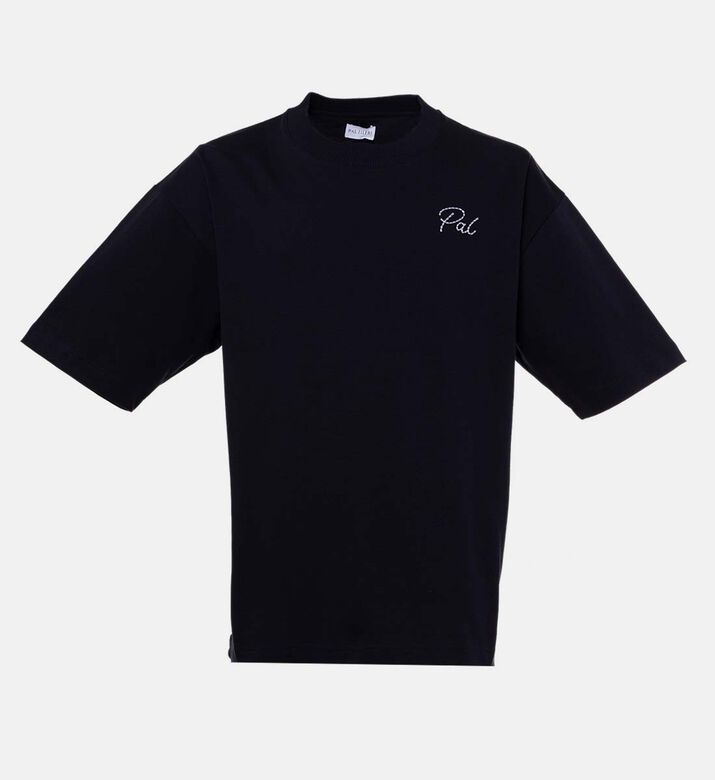 Cotton Chest Logo Crewneck T-shirt