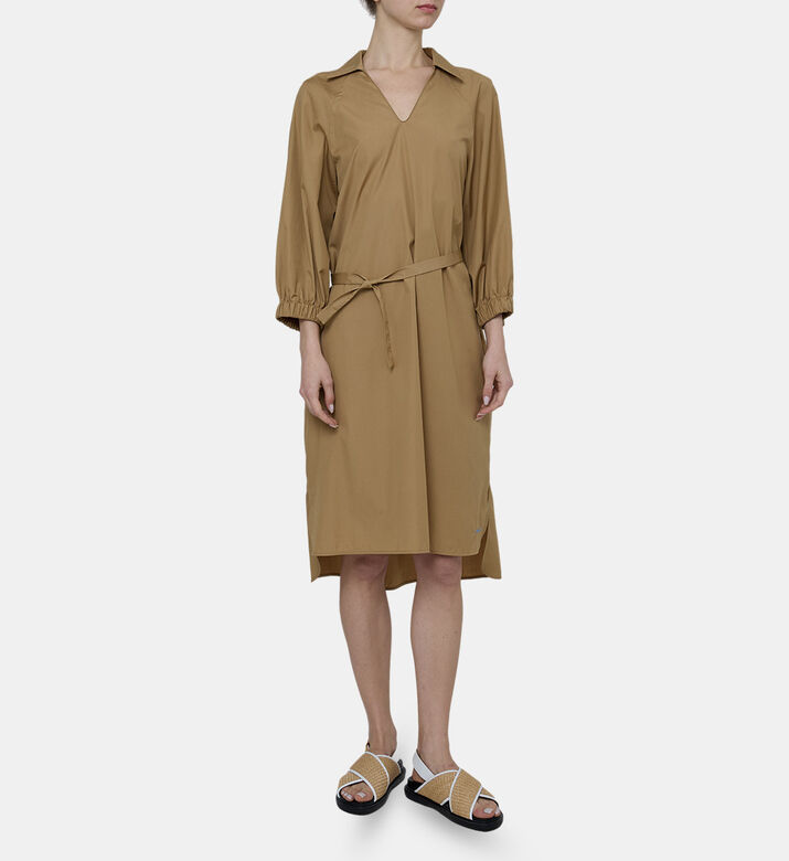 Raglan Sleeve V-neck Asymmetric Long Dress