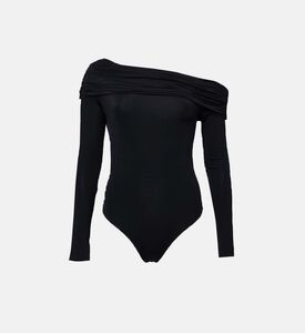 Asymmetric-neck Bodysuit