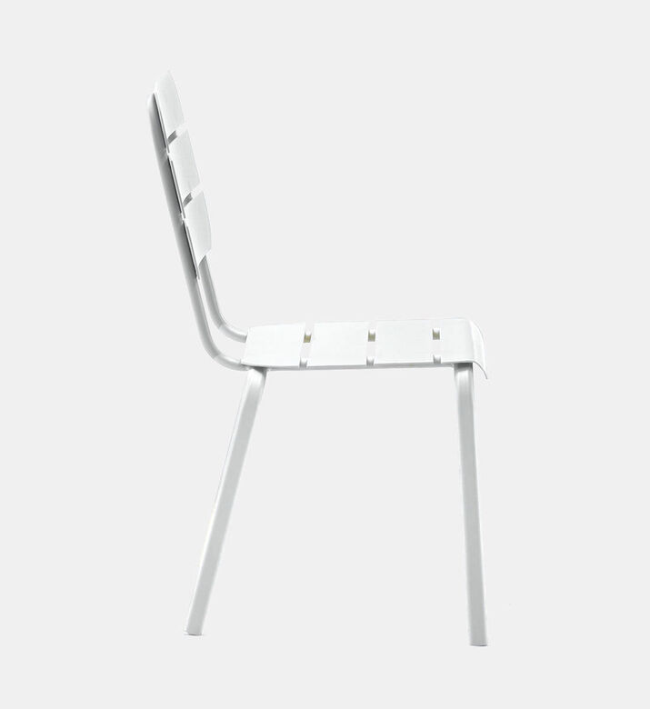Ezeis Alicante Aluminum Stackable Chair, White, Packshot View