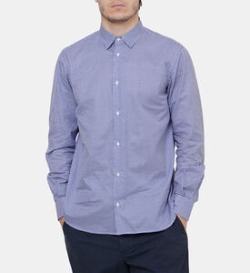 قميص قطن بنقشة مربعات صغيرة