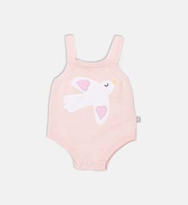 بودي سوت محبوك بطبعة طائر غرافيكية