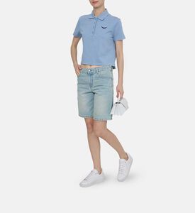 شورت سادي جينز متعدد الجيوب