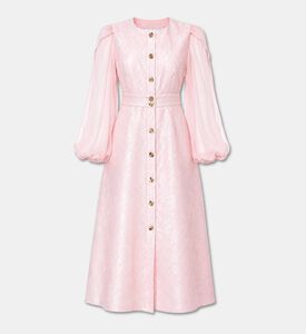 Poca and Poca Button-front Long-sleeve Jacquard Dress, Packshot View