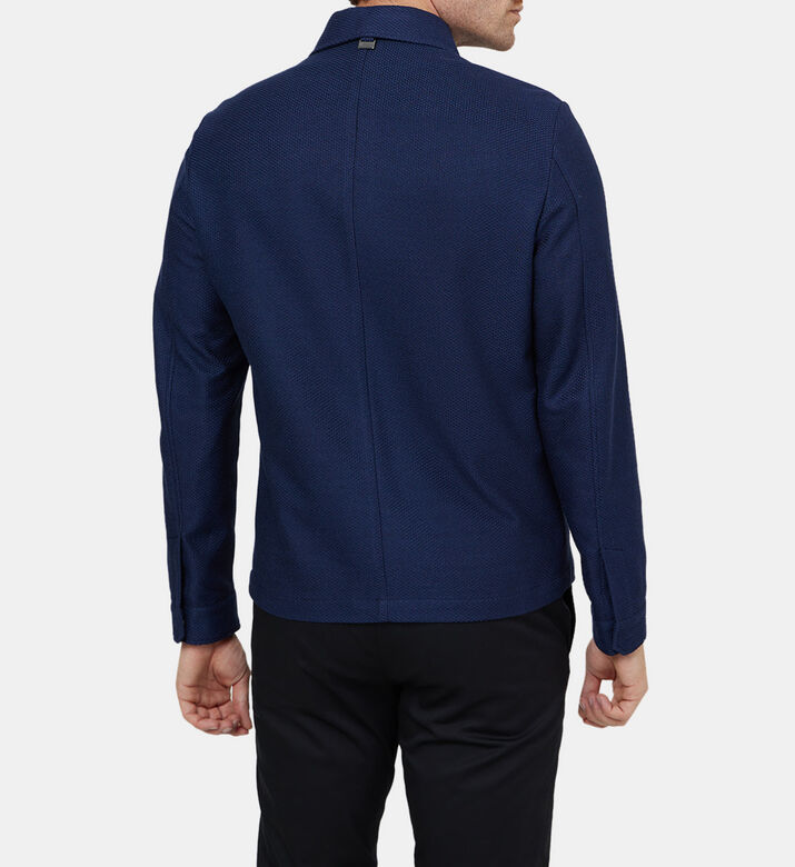 قميص فضفاض قطن بجيب أمامي بغطاء قلاب