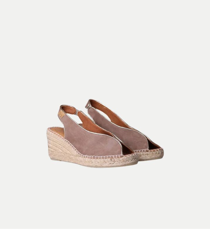 Toni Pons Leslie Suede Leather High-wedge Espadrille, Taupe, Eu-35, Packshot View