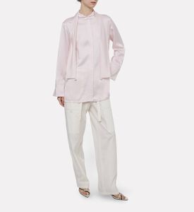 Jil Sander Glass-finish Poplin High-luster Pants, Model View
