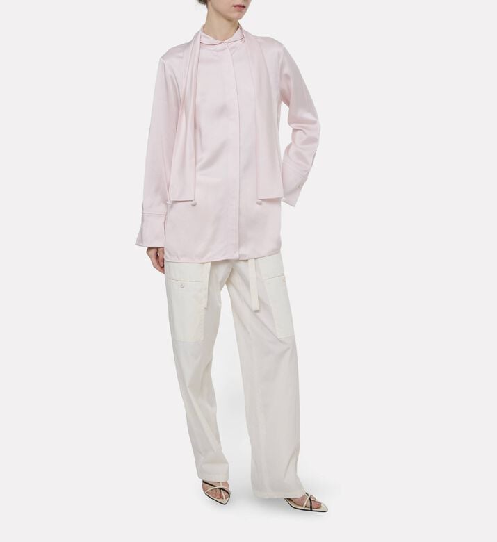 Jil Sander Glass-finish Poplin High-luster Pants, Model View