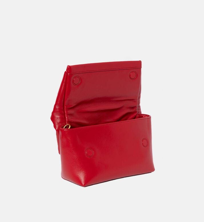 Leather Top Handle Midi Twister Bag