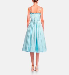 Michael Cinco Hand Beaded-embroidery Corset Midi Dress, Blue, Xl, Model View