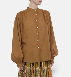 Mes Demoiselles Celeste Button-up Blouse, Caramel, Xs, Model View
