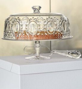 طقم حامل لتقطيع الكيك باروكي صخري 32 × 24 سم