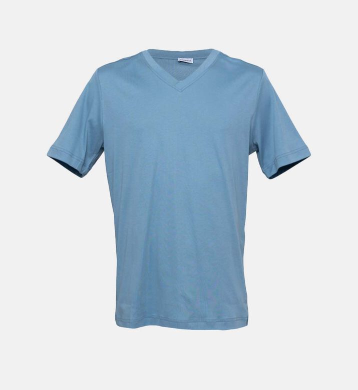 Cotton V-neck Short Sleeve T-shirt