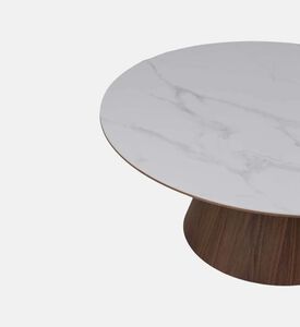 Home Deco and More Snow Walnut Ceramic Walnut Coffee Table, Packshot View
