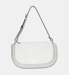 JW Anderson Bumper-15 Leather Crystal Shoulder Bag, White, Packshot View