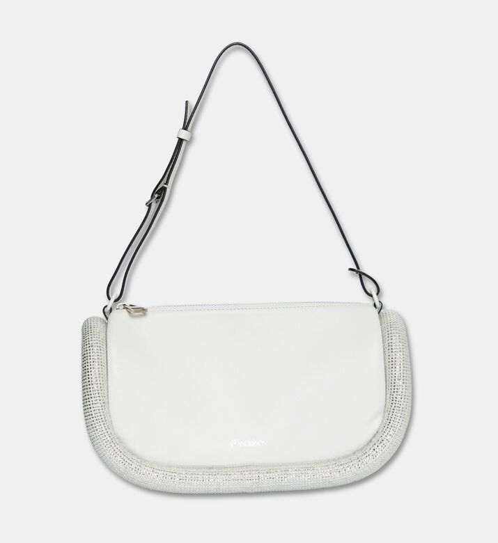 JW Anderson Bumper-15 Leather Crystal Shoulder Bag, White, Packshot View