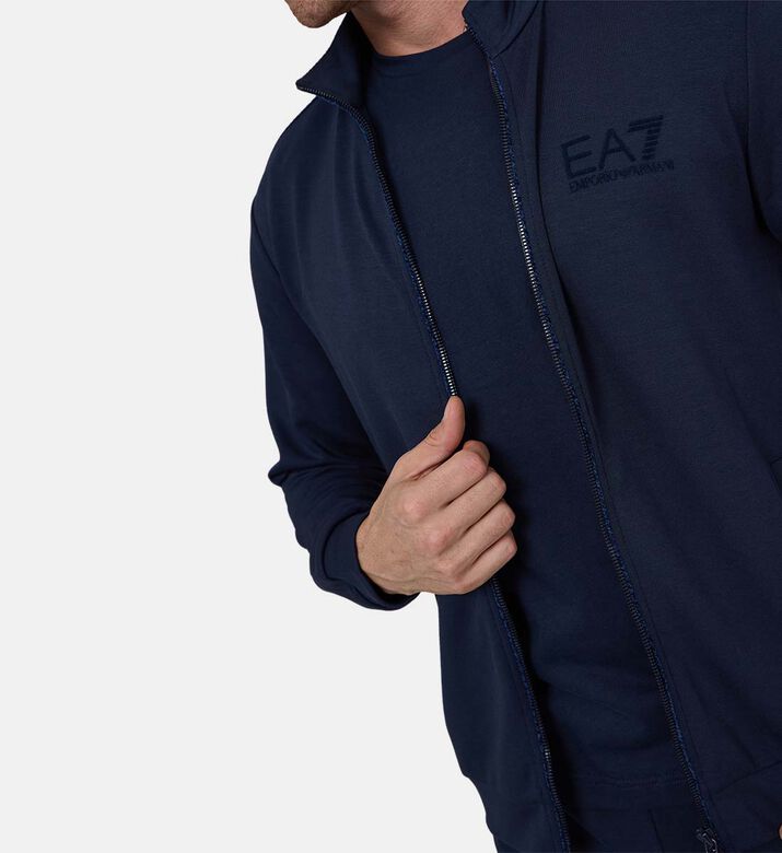 سويت شيرت بتطريز شعار بسحاب كامل